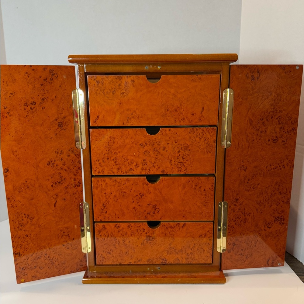 Desktop Vintage Wood Watch Organizer And Jewlery Storage Thomas Pacconi Mens